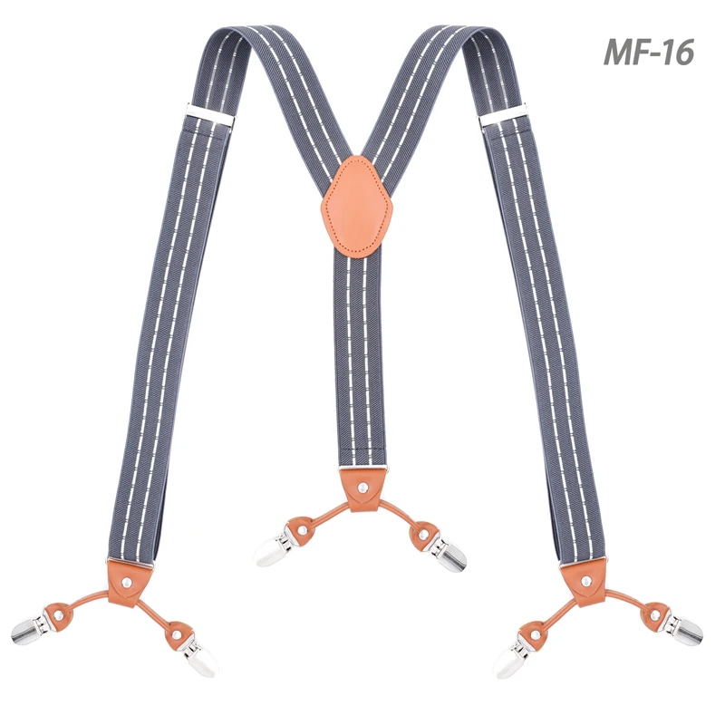 Модные Для Мужчин's Подтяжки для женщин кожаные подтяжки брюк 6 Зажимы взрослых suspensorio tirantes Hombre bretelles папин подарок 3.5*120 см