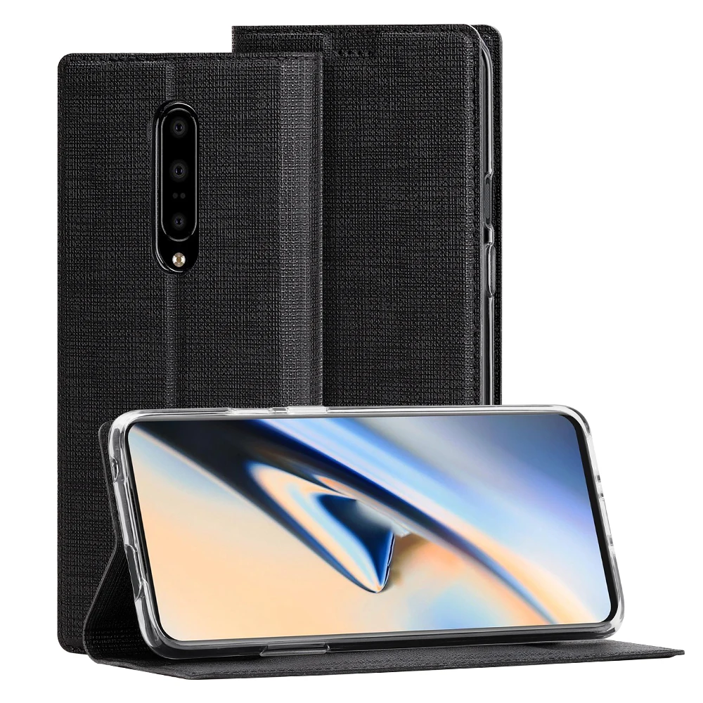 

Luxury Leather Case for Oneplus 7 Pro Case Flip wallet Cover for Oneplus7 Pro Card Holder Simple Stand Capa Shell