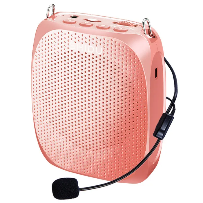 SHIDU проводной мини аудио динамик Портативный голосовой усилитель натуральный стерео звук микрофон Громкий динамик для учителя инструктора S258 - Цвет: Rose Gold
