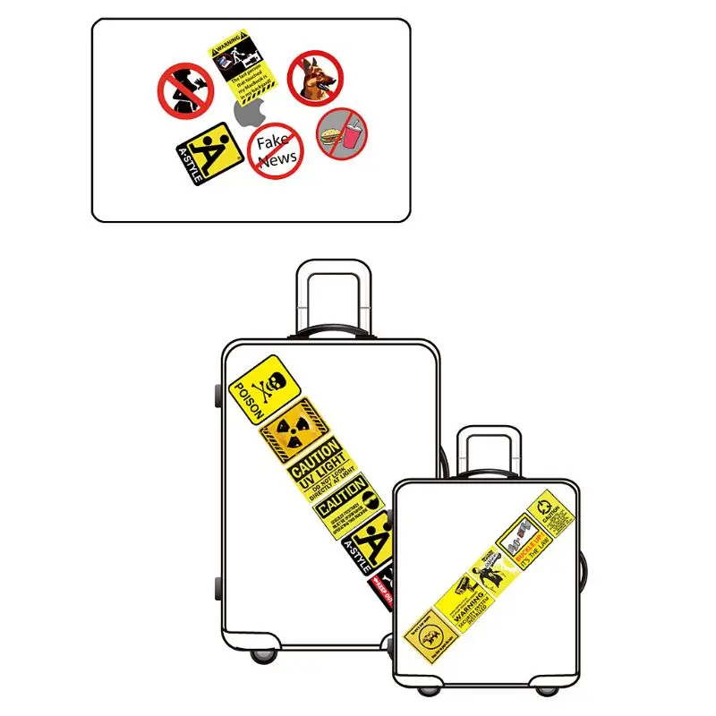 50 PCS Impermeabile di Protezione Solare IN PVC Avvertimento Il Divieto Della Decalcomania Pasters Divertente Rimovibile Auto Del Computer Valigia Adesivi Graffiti