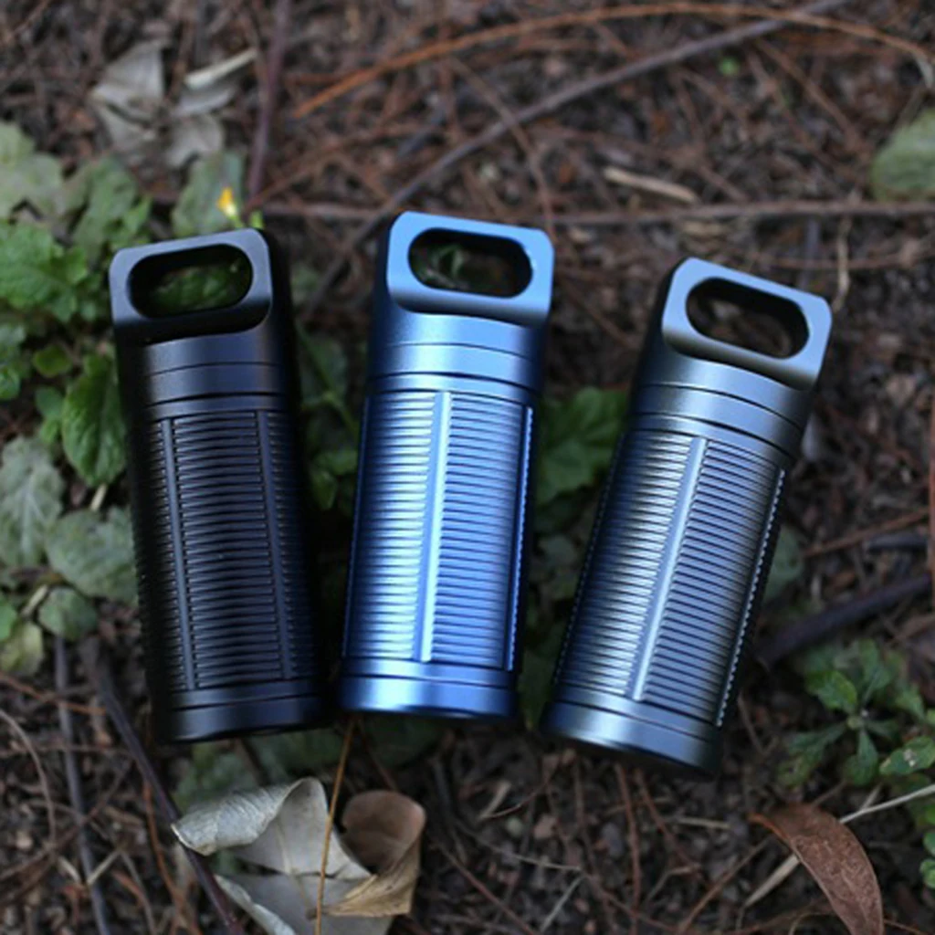 

3pcs Survival Titanium Waterproof Capsule Pill Case Box Storage Container Keychain Pocket Mini Tool