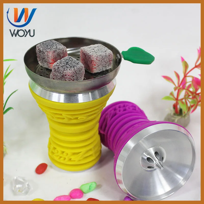 

wholesale hookah shisha accessories nargile carbon bowl charcoal cup water pipe bong high quality silicone and stainless steel