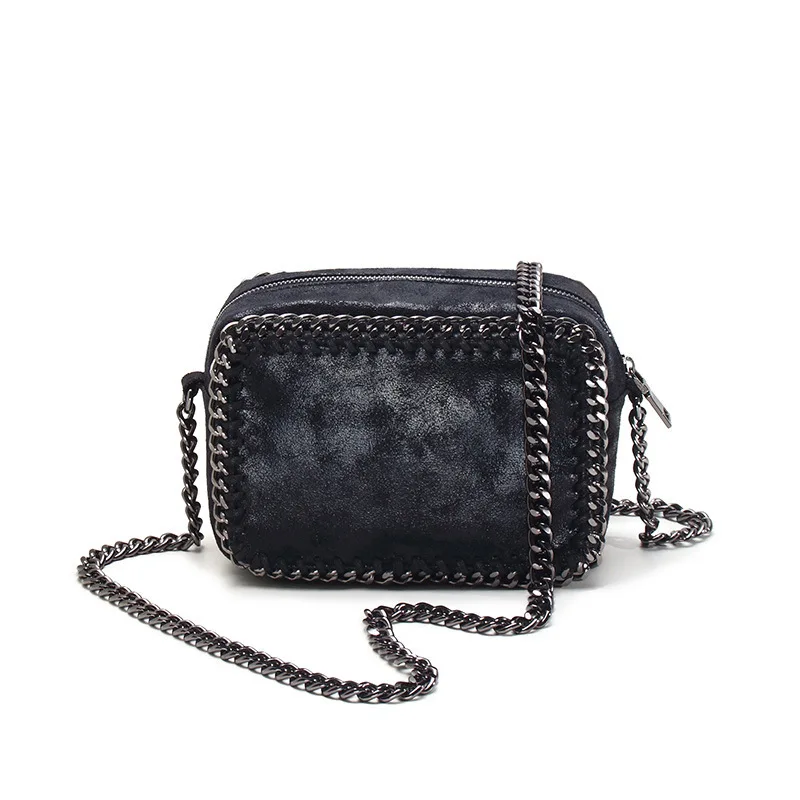 

2018 new female bag shoulder slung chain camera bag retro weaving small square package