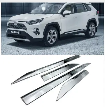 

car accessories ABS Chrome Plastic Side Molding Cover Trim Door Body Kits for Toyota RAV4 RAV 4 2019 2020 accessories 4pcs/set