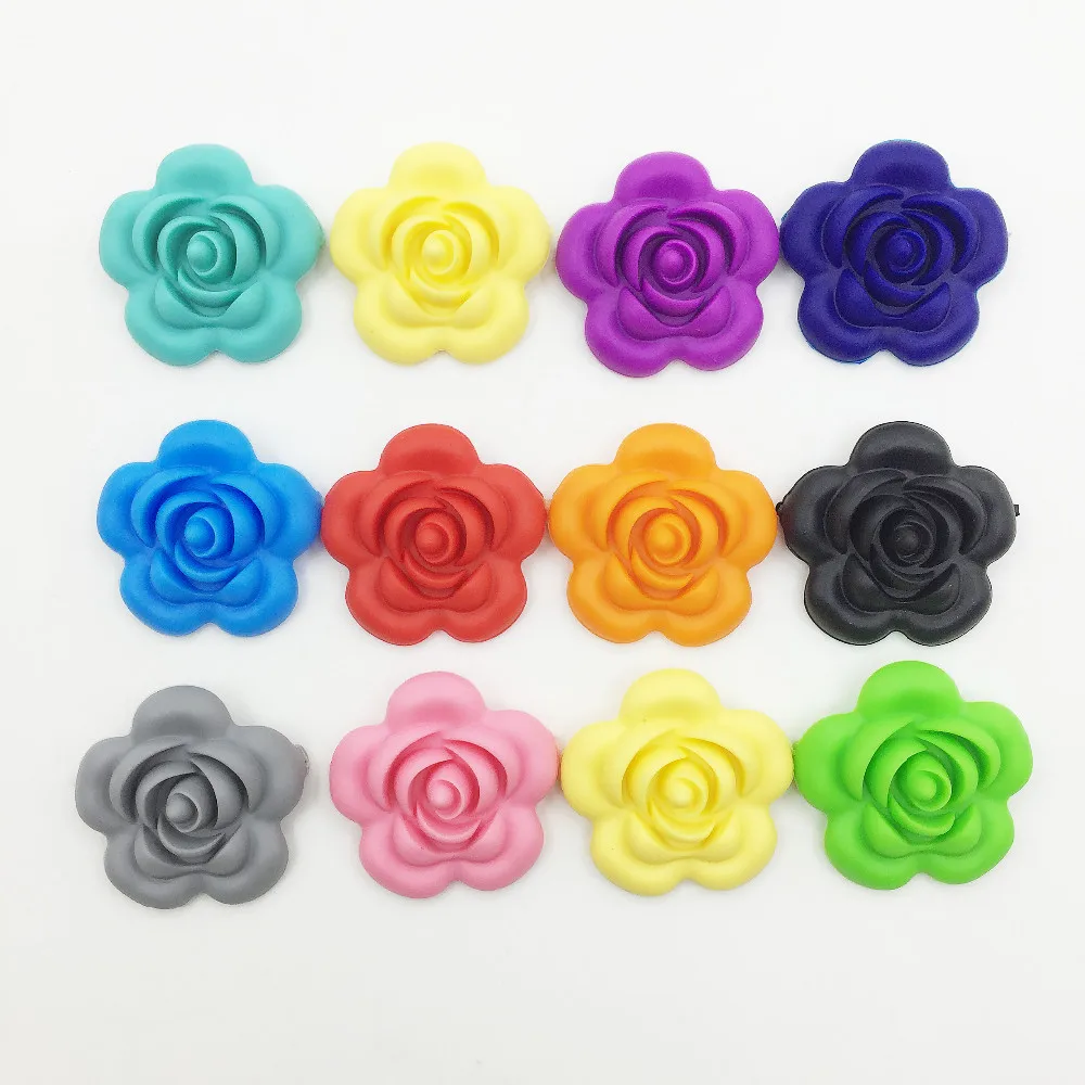 

Mix and Match Silicone Flower Beads, 40mm Rose Flower Beads, Silicone Flower Beads 100pcs/lot