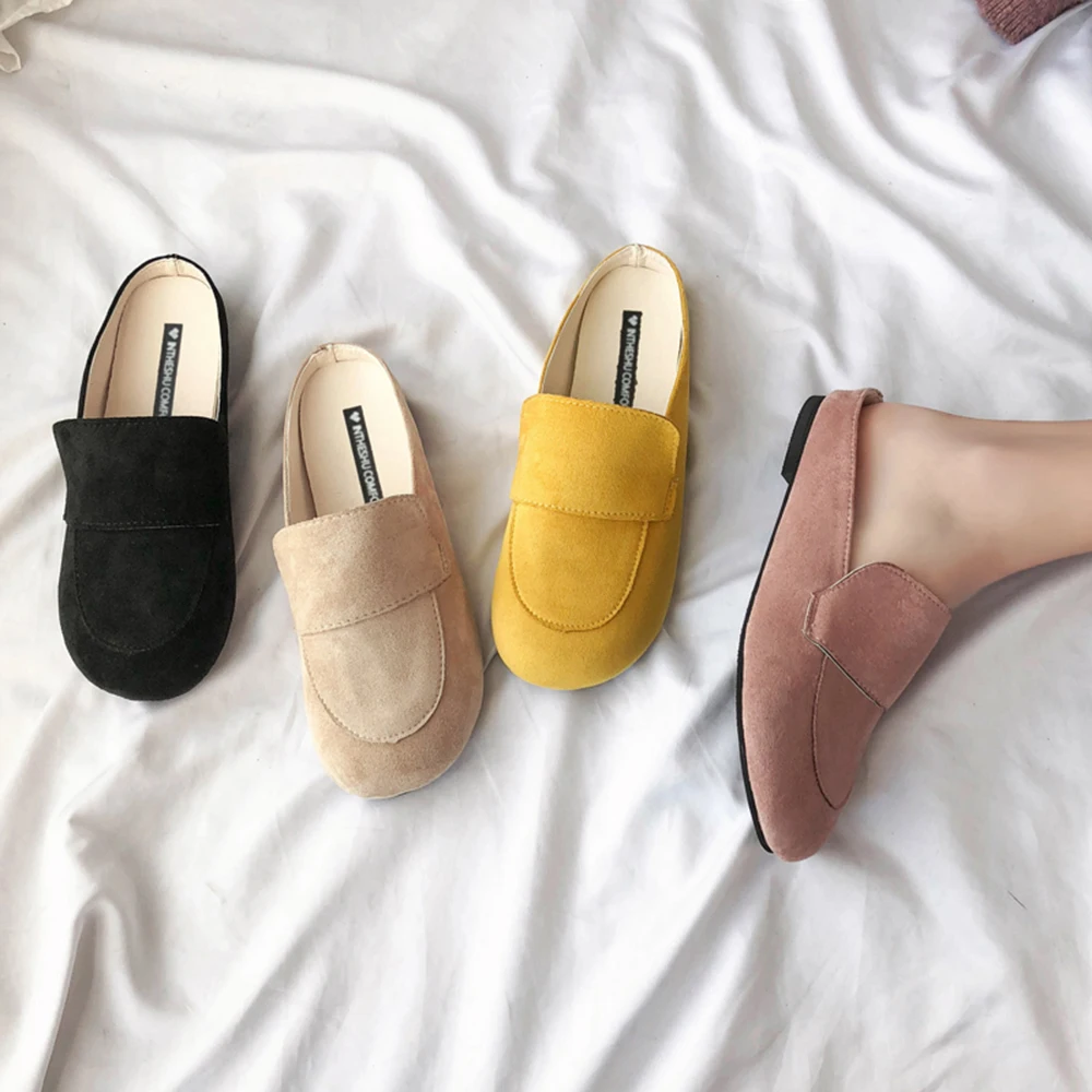 suede mules closed toe