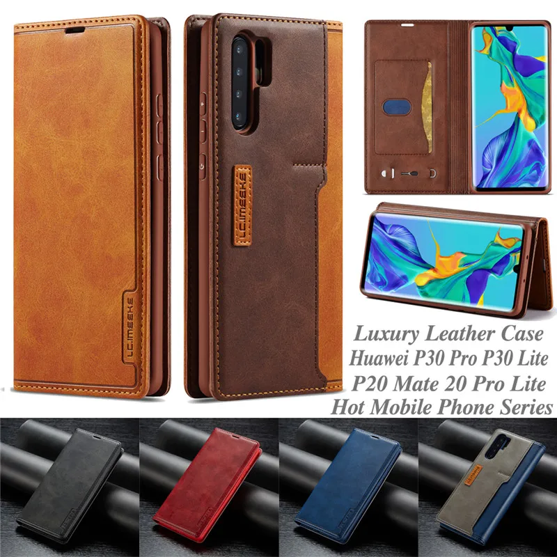 Кожаный чехол книжка для Huawei P30 Pro бумажник чехлы телефонов Lite P20 Mate 20