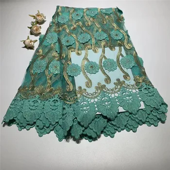 

2019 New Design African Lace Fabric High Quality Embroidery For Wedding Nigerian Lace Fabric With Stones For Party Dresses