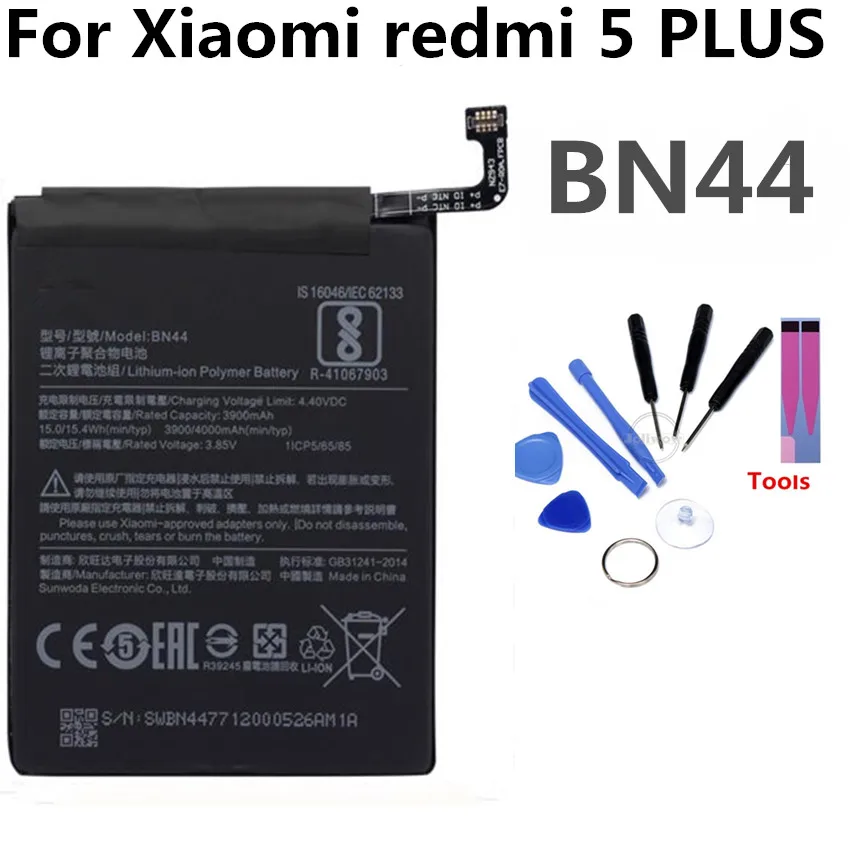 

BN44 Mobile Phone Battery For Xiaomi Redmi 5 PLUS redmi5 PLUS Real Capacity 4000mAh Replacement Li-ion Battery
