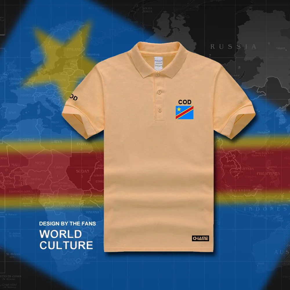 DR Congo рубашки поло мужские с коротким рукавом белые бренды с принтом для страны хлопок nation COD DRC DROC Congo-Kinsha