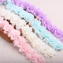 Lace Fabric 26PCS/Lot 7 Colors Lace Ribbon Polyester Flower Clothing Hat Decorate Garment Accessories Lace Fabric 1905011