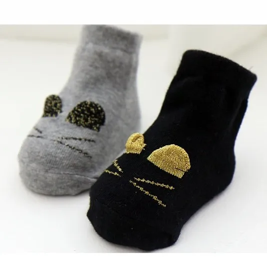 [Bosudhsou.] Высококачественные носки для малышей; детская одежда из хлопка в рубчик с милыми друзьями для девочек; носки для новорожденных девочек 0-4 лет; C18
