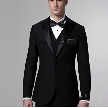 

2017 Fashion men suit Tuxedos for men costume homme Black men's dress prom wedding suits for men Groom Wear mens stage wear