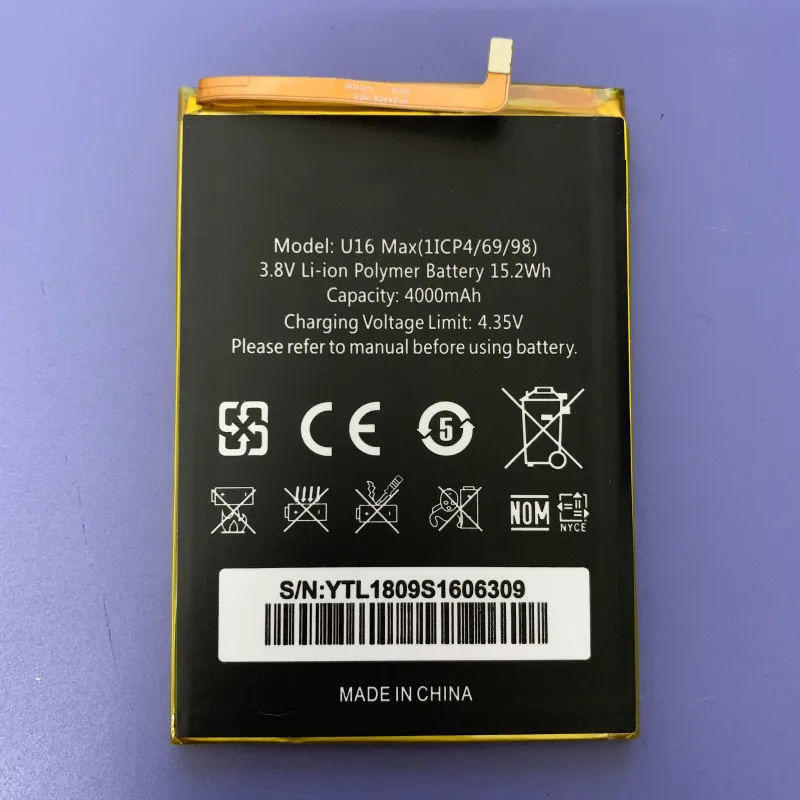 

U16 Max Battery High Capacity 4000mAh Battery Backup Replacement for Oukitel U16 Max Smart Phone