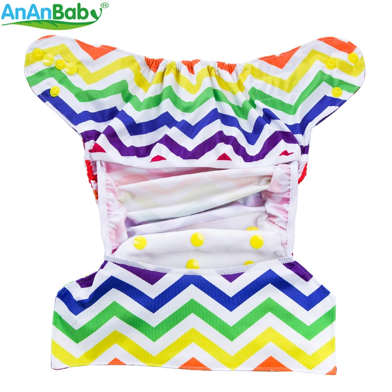 

Ananbaby 1PC Adjustable Reusable Cloth Diapers Cover Double Gusset Waterproof PUL Nappy Fit for 3-15kgs