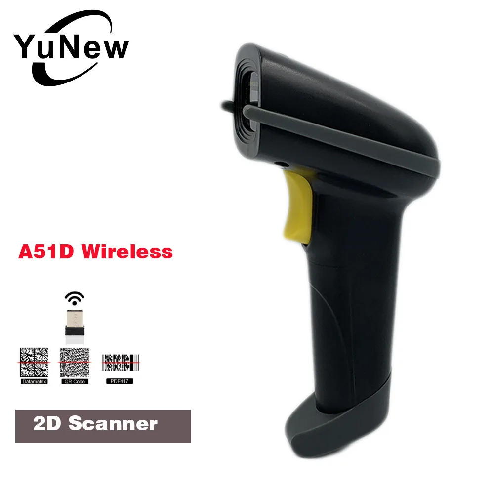 

Handheld 433M Wireless 1D/2D QR Barcode Scanner with USB Receiver for Mobile Payment computer Screen