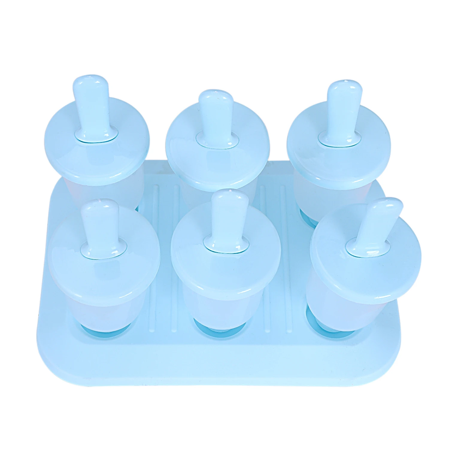 Формы для мороженого, BPA-Free Пластиковый самодельный лед формы для крема, набор из 6 многоразовых мини-формы для мороженого для йогурта закуски десерты(маленькие - Цвет: Blue