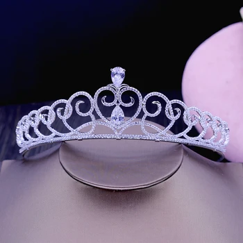 

High Quality White Gold Color Headband Crown Women Hair Accessoies Unique Design Wedding Party Tiaras Wholesale Price H-028