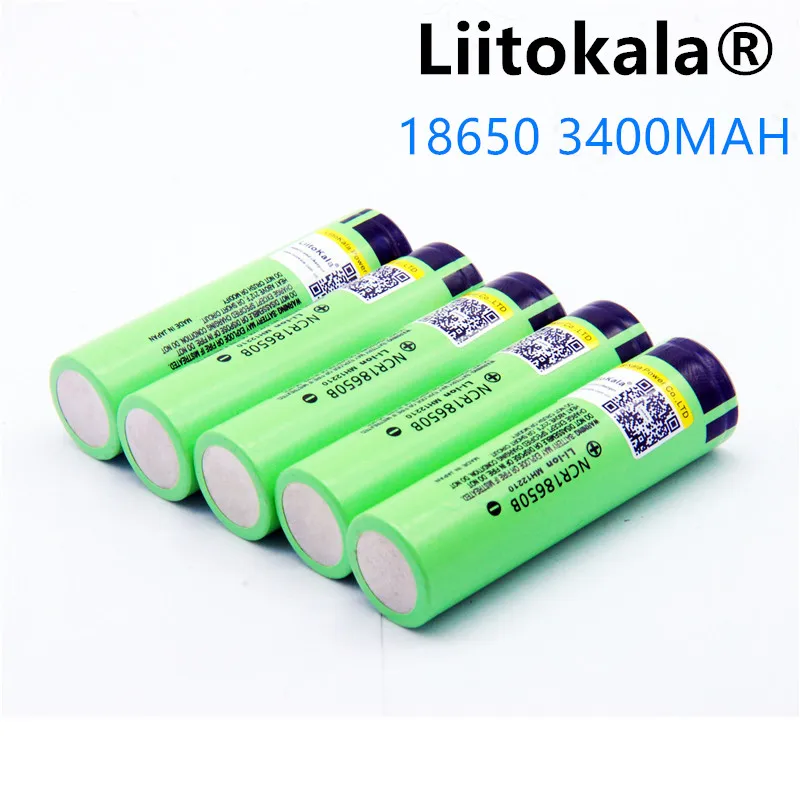 Liitokala lii-34B 18650 3400 мА/ч, nueva NCR18650 3400 34B после одного сеанса зарядки, литий-ионный аккумулятор 18650 3400 мАч