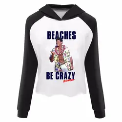 Baywatch пляжи сексуальная Испания для девочек женские белые реглан черный пуловер кофты Harajuku tumblr Женская мода укороченный с капюшоном