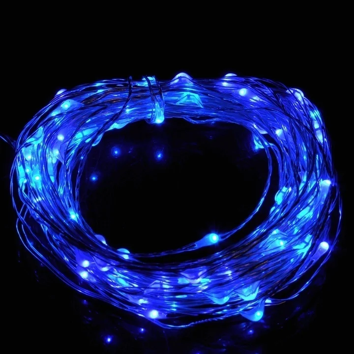 СВЕТОДИОДНЫЕ гирлянды 10 м 33ft 100led Us Plug Powered открытый Rgb медный провод Рождество Фестиваль Свадебная вечеринка украшения - Испускаемый цвет: Blue