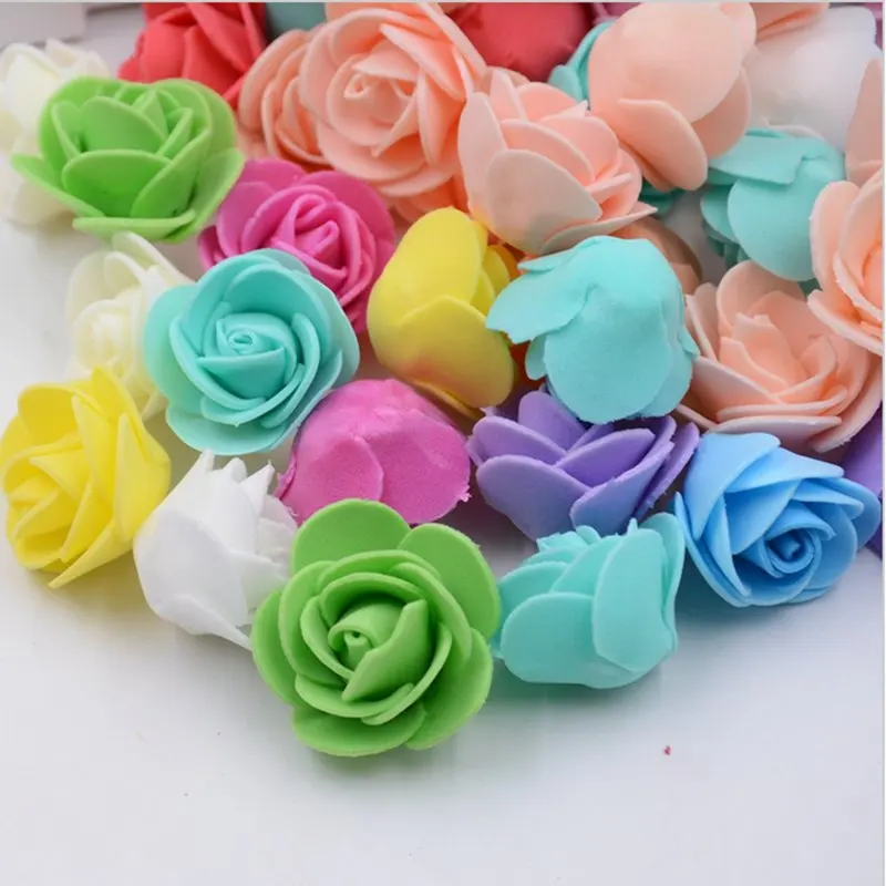 144pcs/lot Artificial flowers Multicolor PE Lace Rose Foam Flower