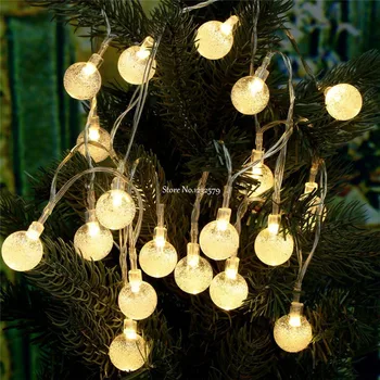 

20/30/40/50/80 LED Fairy String Lights Battery Operated Crystal Balls 2M/3M/4M/5M/10M Christmas Xmas Wedding Party Decor