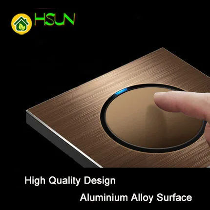 

86 type 1 gang 1 way Coffee aluminum alloy panel Switch socket Five hole Europe Industry Switch France Germany UK socket USB