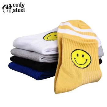 

Cody Steel Woman Smiling Socks Fashion Cartoon Two Bars Socks Cotton Women Casual Cute Female Casual Socks 3pairs/lot