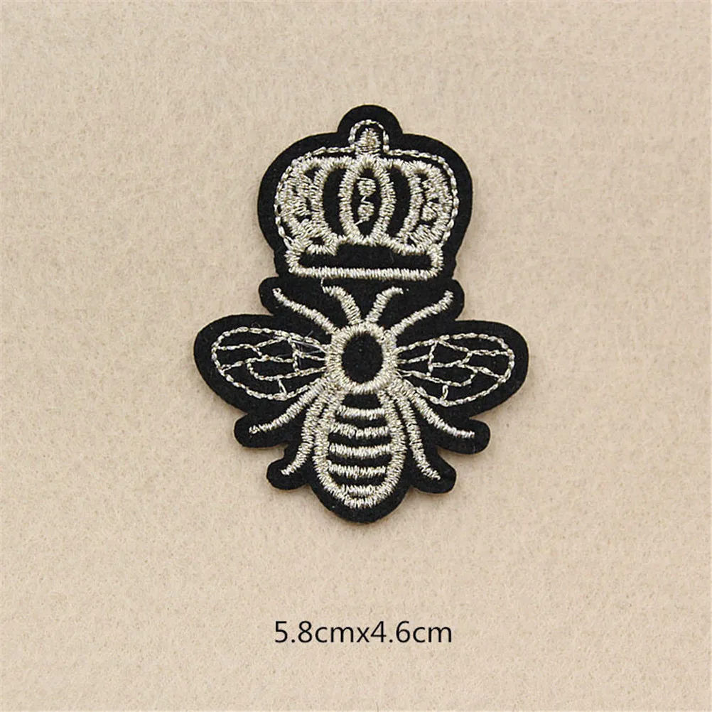 

1Pc 2018 cute Bee Applique Iron on Sticker Clothes Patches Embroidery Lace Fabric Patches Sewing Accessories