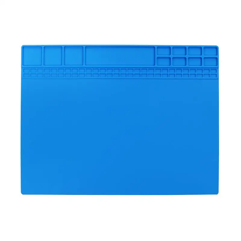 Big Heat-resistant Silicone Pad Desk Mat Maintenance Platform Heat Insulation Soldering Repair Station+Screw Location