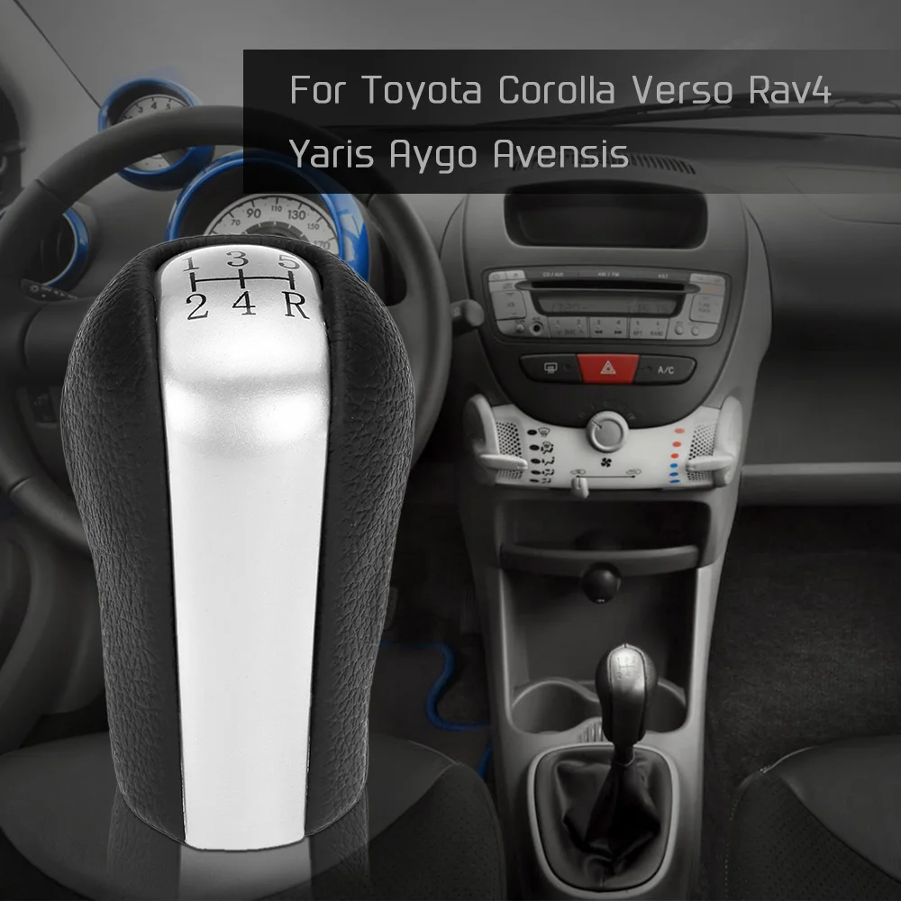 Автомобильный Стайлинг, 5 скоростей, ручка переключения передач, Сменная вставка для Toyota Corolla 1992-2009 Verso Rav4 Yaris Aygo Avensis
