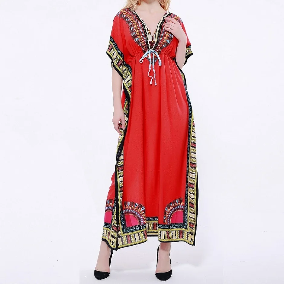 Dashikiage женское платье кафтан Дашики хиппи бохо Макси платье бюст: 68 см