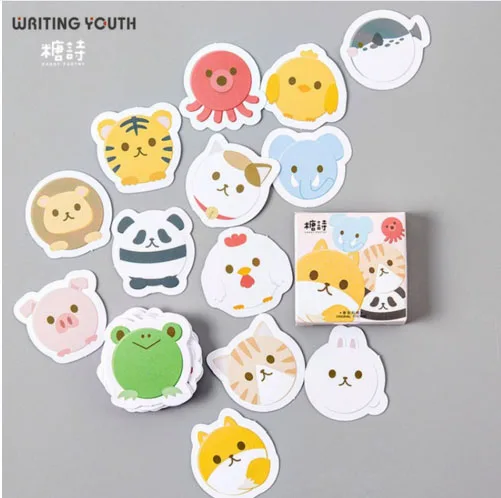 45pcs/set Cute Cartoon Animals Cat Bullet Journal Sticker Scrapbooking Child Diary Stickers Student Supplies Stationary - Color: 9