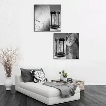 

2 Pieces Set Modern Sand Clock Still Life Canvas Painting By Numbers Wall Art Home Decor Spary Painted Oil Painting On Canvas