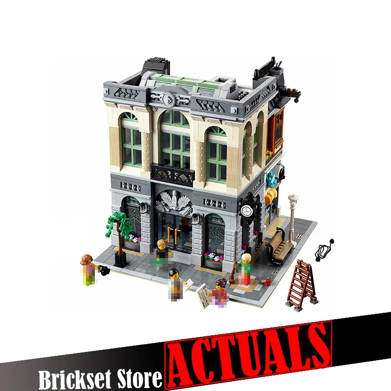 

LEPIN 15001 Brick Bank Street View Creator Building Blocks Bricks DIY Toys For Boys oyuncak Compatible with legoINGly 10251