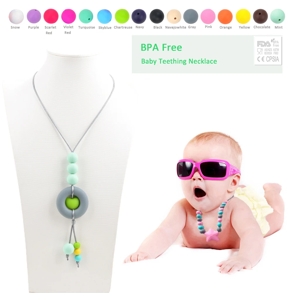 New DIY Handmade Necklace For Mom BPA Free Silicone Baby Teething
