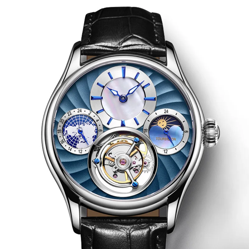 

Man Noctilucent Waterproof Fully Automatic More Function Mechanics Surface Business Affairs Hollow Out Wrist Watch 7017G.