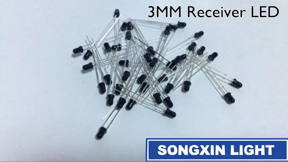 10pcs LED 3mm 940nm IR Infrared Receiving Diode Round Tube Black Light Lamp Receiver 5MM led IR/PT/PD diodes | Электронные