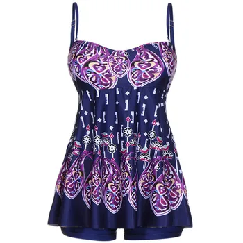 

Women's printed separates swimsuit sexy fashion swimsuit off- shoulder backless one piece Floral Tankini underwear 30fb14