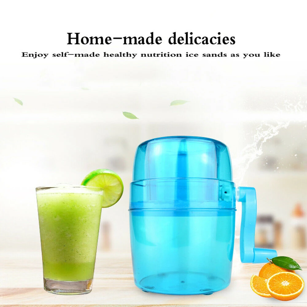 

1L Portable Hand Crank Manual Ice Crusher Shaver Kids Shredding Snow Cone Maker Machine Kitchen Ice Maker Crusher