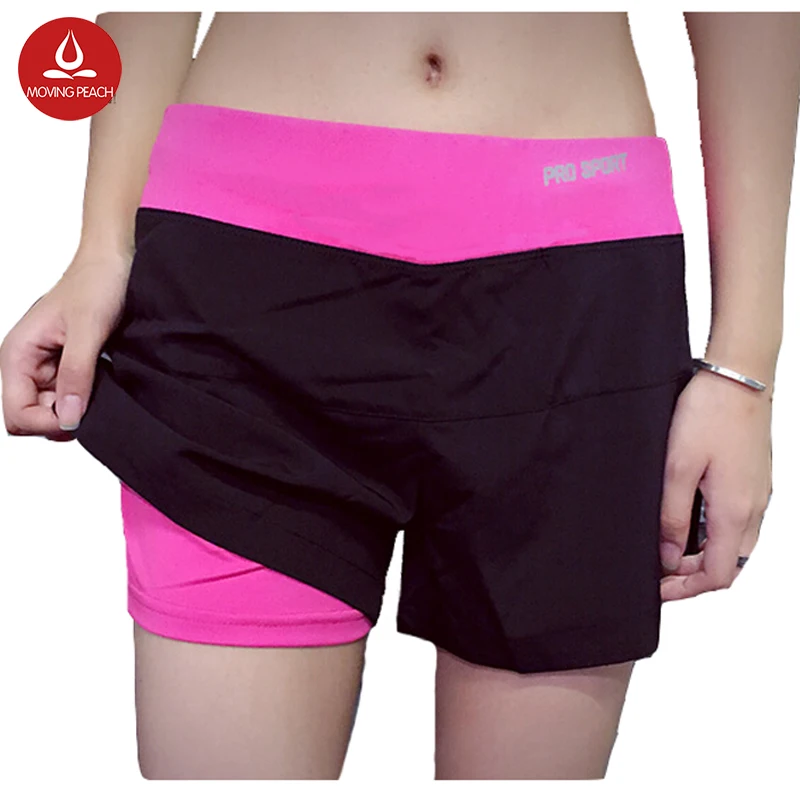 Gym Double Layer Running Shorts Women Fitness Outdoor Sport Shorts ...