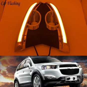

Car flashing 2PCS For Chevrolet Captiva 2011 2012 2013 turn Signal Relay 12V LED DRL Daytime Running Lights with fog lamp hole
