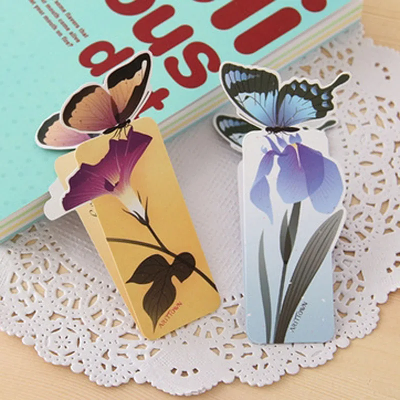 4pcs/Lot 2018 Hot Sale Cute Butterfly Kraft Bookmarks for Books Markers