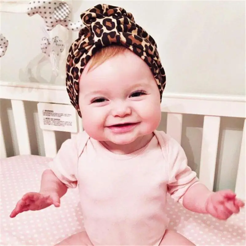 

2019 spring summer kids donut Leopard turban bow Hats Boy Girls Princess Children's Hats Baby Beanie Hats accessories
