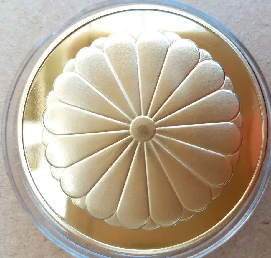 40 мм Золотой Феникс императорская Хризантема эмблема Япония медаль Сувенир Монета