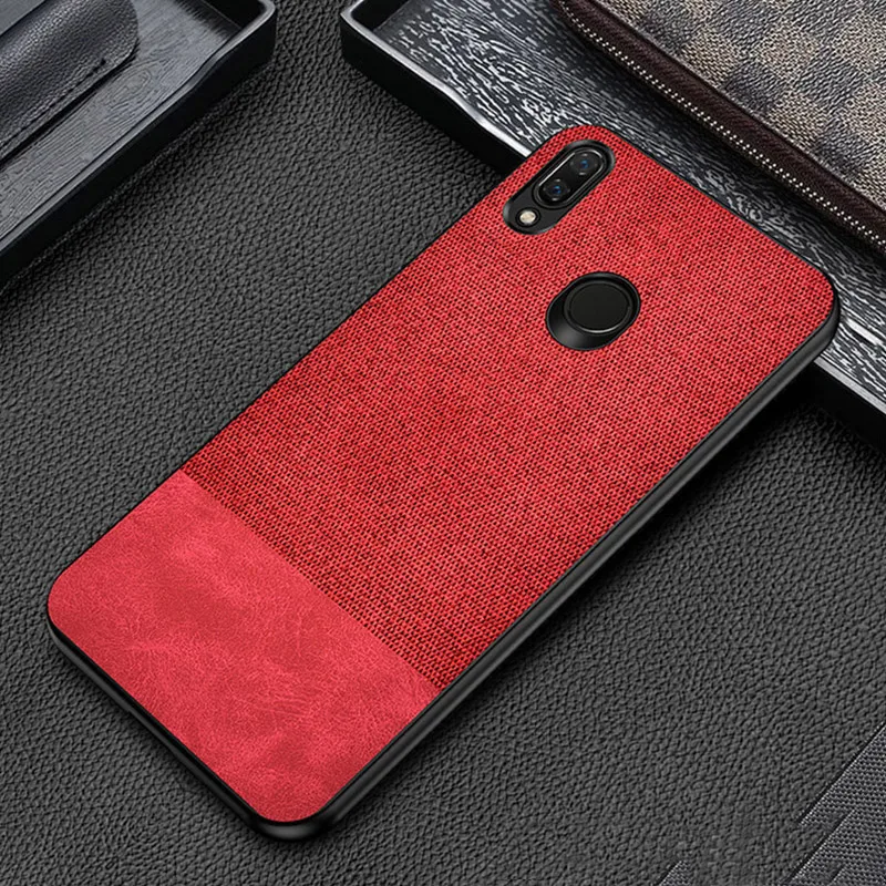 

Luxury Business Fabric Canvas Phone Cover For Huawei P Smart 2019 Mate 20 Pro Y9 2019 Honor 10 Lite Case Splice Hard Back Cover