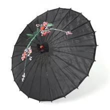 [Fly Eagle] декоративный шелковый атлас и дерево Азиатский зонтик-черный горячий