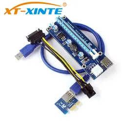 XT-XINTE PCI-E Express 1x 4x 8x 16x слот удлинитель Riser Card адаптер добыча 6Pin DC-DC мощность кабель для ETH Bitcoin горное устройство
