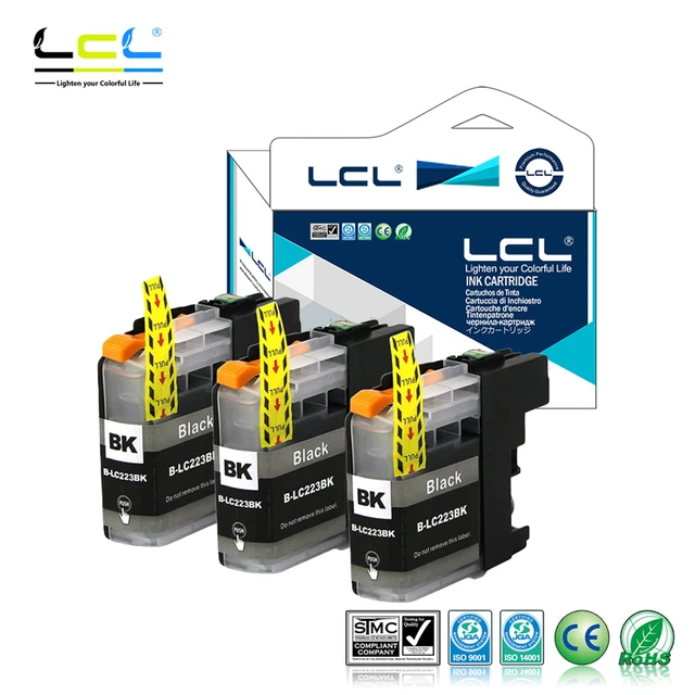 LCL LC221 LC223 LC223XL LC221BK LC223BK (3-Pack Black) Ink Cartridge  Compatible for Brother MFC-J4420DW/J4620DW/J4625DW/J5320DW - AliExpress